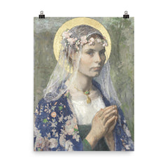 Beate Maria by Gari Melchers poster on a plain backdrop in size 8"x10".