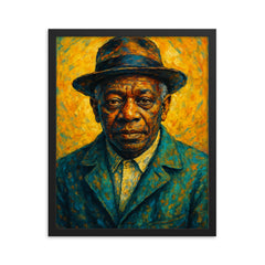 Beauford Delaney framed print on a plain backdrop in size 16"x20".
