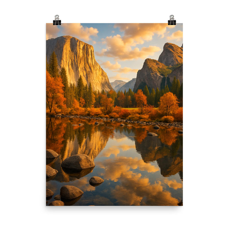 Beautiful picture of Yosemite poster on a plain backdrop in size 8