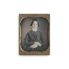 Beauty with a Raised Eyebrow, 1860s canvas print on a plain backdrop in size 12"x16".