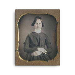 Beauty with a Raised Eyebrow, 1860s canvas print on a plain backdrop in size 16"x20".