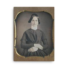 Beauty with a Raised Eyebrow, 1860s canvas print on a plain backdrop in size 18"x24".