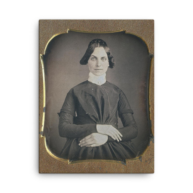 Beauty with a Raised Eyebrow, 1860s canvas print on a plain backdrop in size 18