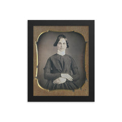 Beauty with a Raised Eyebrow, 1860s framed print on a plain backdrop in size 8"x10".