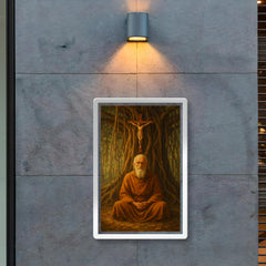 Bede Griffiths beneath banyan and crucifix poster 2