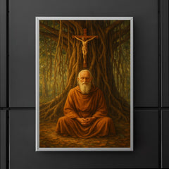 Bede Griffiths beneath banyan and crucifix poster 5