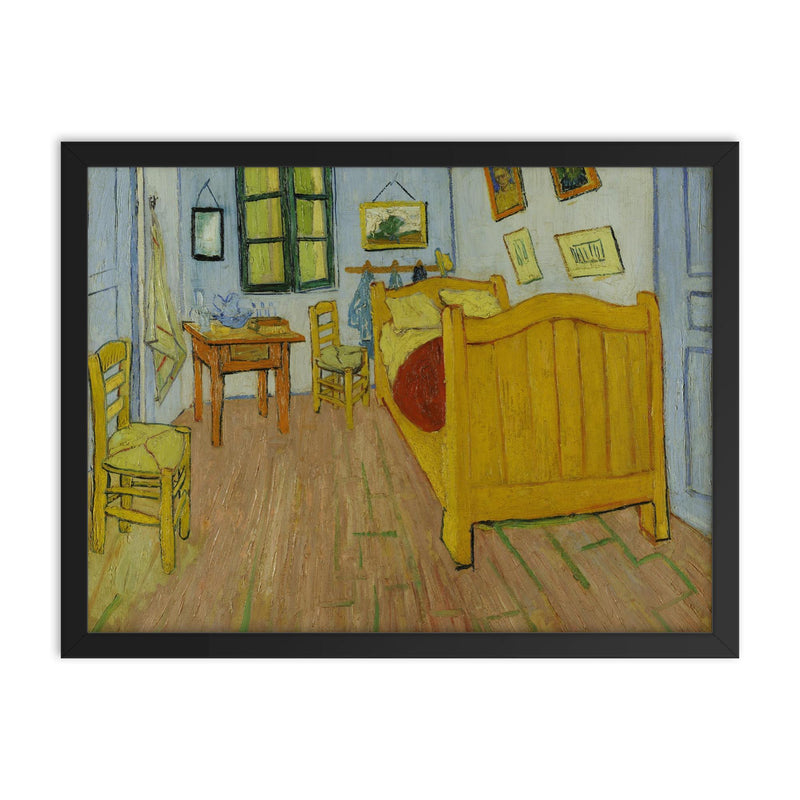 Bedroom in Arles  Van Gogh 1888 framed print on a plain backdrop in size 18