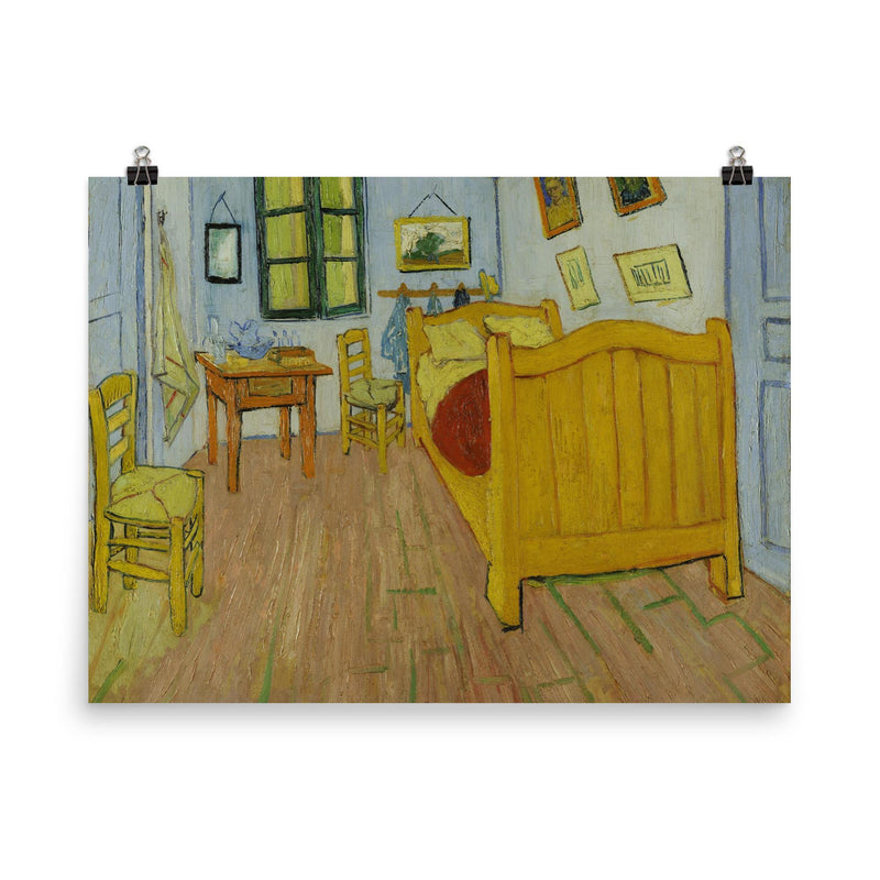 Bedroom in Arles  Van Gogh 1888 poster on a plain backdrop in size 8