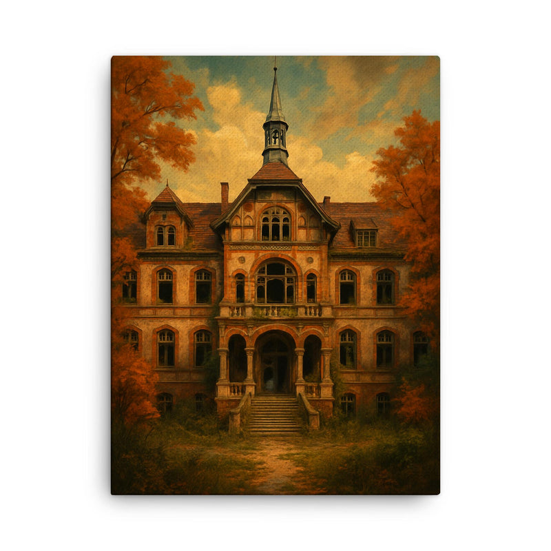 Beelitz Heilstätten Sanatorium Germany canvas print on a plain backdrop in size 18