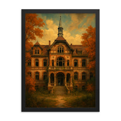 Beelitz Heilstätten Sanatorium Germany framed print on a plain backdrop in size 18"x24".