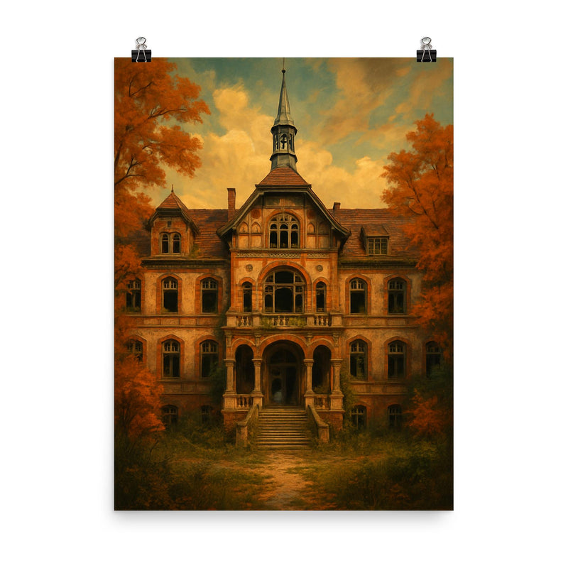 Beelitz Heilstätten Sanatorium Germany poster on a plain backdrop in size 8