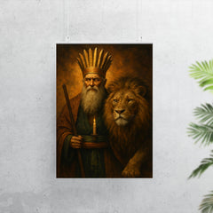 Bektashi dervish with lion and twelvefold crown poster 7