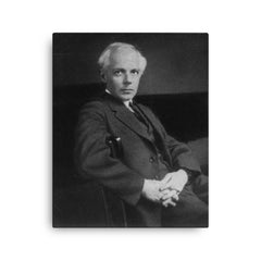 Bela Bartok canvas print on a plain backdrop in size 16"x20".
