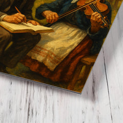 Bela Bartok collecting village melodies metal print mockup