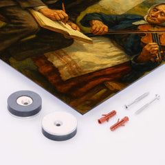 Bela Bartok collecting village melodies metal print mockup