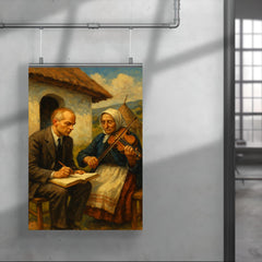 Bela Bartok collecting village melodies poster 4