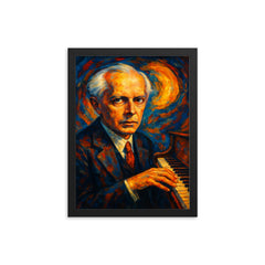 Bela Bartok framed print on a plain backdrop in size 12"x16".