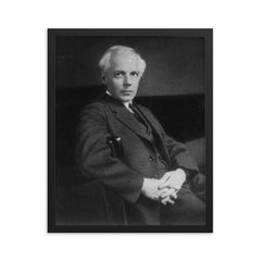 Bela Bartok framed print on a plain backdrop in size 16"x20".
