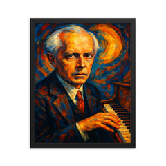 Bela Bartok framed print on a plain backdrop in size 16"x20".