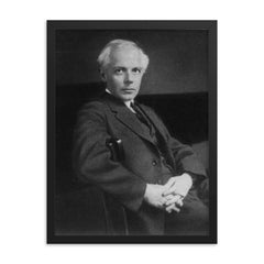 Bela Bartok framed print on a plain backdrop in size 18"x24".