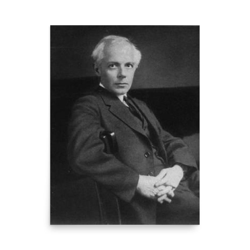 Bela Bartok poster on a plain backdrop in size 18