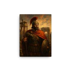 Belisarius amid ruined Roman grandeur canvas print on a plain backdrop in size 12"x16".
