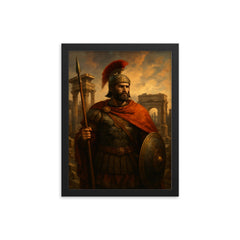 Belisarius amid ruined Roman grandeur framed print on a plain backdrop in size 12"x16".