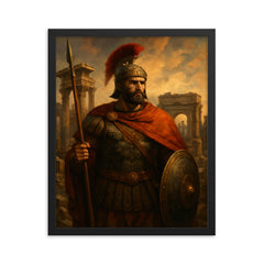 Belisarius amid ruined Roman grandeur framed print on a plain backdrop in size 16"x20".