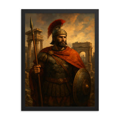 Belisarius amid ruined Roman grandeur framed print on a plain backdrop in size 18"x24".