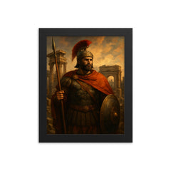 Belisarius amid ruined Roman grandeur framed print on a plain backdrop in size 8"x10".