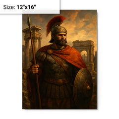 Belisarius amid ruined Roman grandeur metal print on a plain backdrop in size 12"x16".