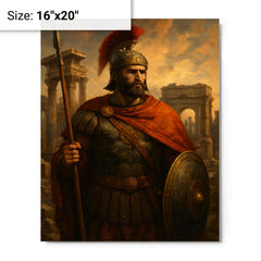 Belisarius amid ruined Roman grandeur metal print on a plain backdrop in size 16"x20".