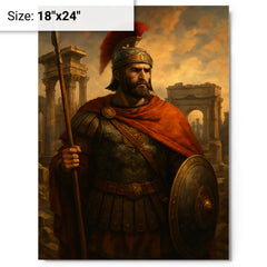 Belisarius amid ruined Roman grandeur metal print on a plain backdrop in size 18"x24".