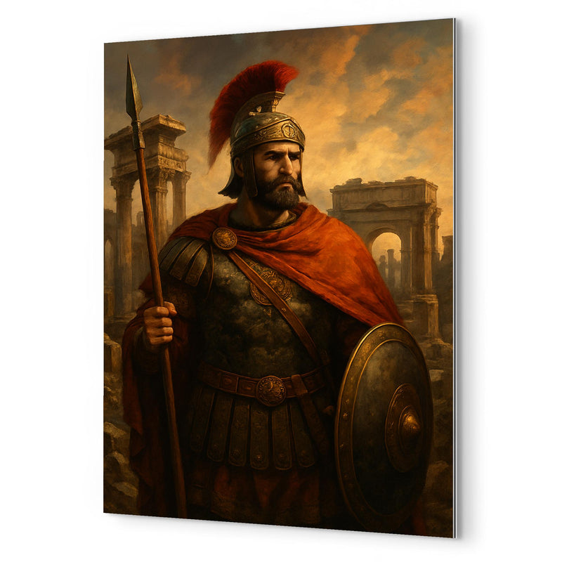 Belisarius amid ruined Roman grandeur metal print mockup