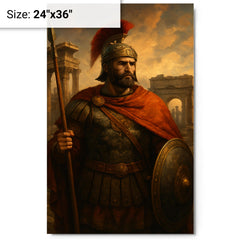Belisarius amid ruined Roman grandeur metal print on a plain backdrop in size 24"x36".