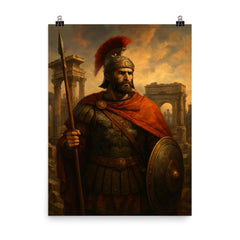 Belisarius amid ruined Roman grandeur poster on a plain backdrop in size 8"x10".