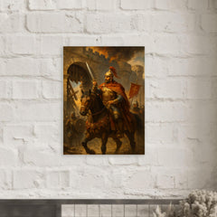 Belisarius before the shattered gates of Rome metal print mockup