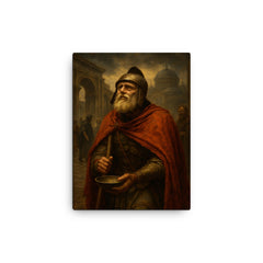 Belisarius begging alms as fallen Byzantine legend canvas print on a plain backdrop in size 12"x16".