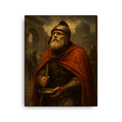 Belisarius begging alms as fallen Byzantine legend canvas print on a plain backdrop in size 16"x20".