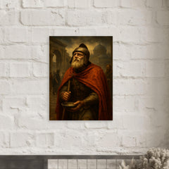 Belisarius begging alms as fallen Byzantine legend metal print mockup