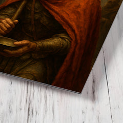 Belisarius begging alms as fallen Byzantine legend metal print mockup