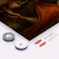Belisarius begging alms as fallen Byzantine legend metal print mockup
