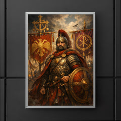 Belisarius beside Byzantine battle standards poster 5