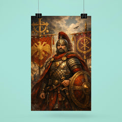 Belisarius beside Byzantine battle standards poster 6