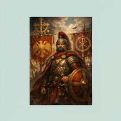 Belisarius beside Byzantine battle standards poster 8