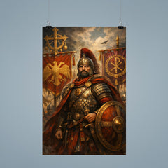 Belisarius beside Byzantine battle standards poster 9