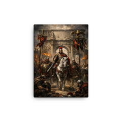 Belisarius entering Rome beneath torn standards canvas print on a plain backdrop in size 12"x16".