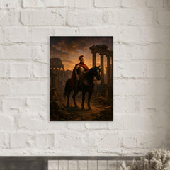 Belisarius in ruined Rome at twilight metal print mockup