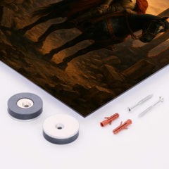 Belisarius in ruined Rome at twilight metal print mockup