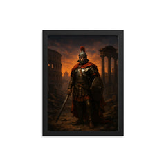 Belisarius in ruined Rome twilight framed print on a plain backdrop in size 12"x16".